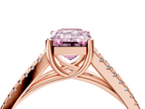 Rose gold Fancy Pink Emerald  Solitaire Split Shank Pavé Diamond Engagement Ring_457
