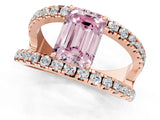 Rose gold Fancy Pink Emerald  Solitaire Split Shank Pave Diamond Ring_74