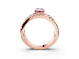 Rose gold Fancy Pink Emerald  Solitaire Split Shank Pave Diamond Ring_76