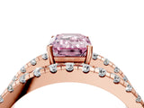 Rose gold Fancy Pink Emerald  Solitaire Split Shank Pave Diamond Ring_77