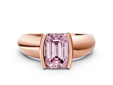 Rose gold Fancy Pink Emerald  Solitaire Tension Set Diamond Ring with Wide Band_20