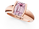 Rose gold Fancy Pink Emerald  Solitaire Tension Set Diamond Ring with Wide Band_21
