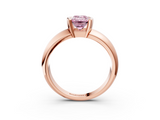 Rose gold Fancy Pink Emerald  Solitaire Tension Set Diamond Ring with Wide Band_23