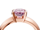Rose gold Fancy Pink Emerald  Solitaire Tension Set Diamond Ring with Wide Band_24