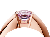 Rose gold Fancy Pink Emerald  Solitaire Tension Set Diamond Ring_24