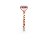 Rose gold Fancy Pink Emerald  Solitaire Twist Band Ring with Four-Prong Setting_70