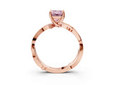 Rose gold Fancy Pink Emerald  Solitaire Twist Band with Pavé Accents and Four-Prong Setting_24