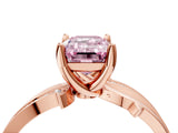 Rose gold Fancy Pink Emerald  Solitaire Twist Band with Pavé Accents and Four-Prong Setting_25
