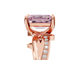 Rose gold Fancy Pink Emerald  Solitaire Twist Band with Pavé Accents and Four-Prong Setting_26
