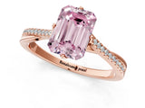 Rose gold Fancy Pink Emerald  Solitaire Twist Band with Pavé Diamonds and Four-Prong Setting_53