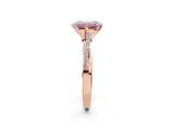 Rose gold Fancy Pink Emerald  Solitaire Twist Band with Pavé Diamonds and Four-Prong Setting_54