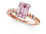 Rose gold Fancy Pink Emerald  Solitaire Twisted Band Prong Set Engagement Ring_84