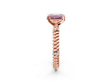 Rose gold Fancy Pink Emerald  Solitaire Twisted Band Prong Set Engagement Ring_85