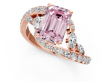 Rose gold Fancy Pink Emerald  Solitaire with Pavé Twist Band and Four-Prong Setting_41