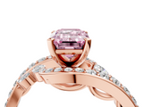 Rose gold Fancy Pink Emerald  Solitaire with Pavé Twist Band and Four-Prong Setting_44