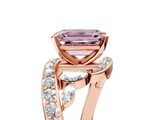 Rose gold Fancy Pink Emerald  Solitaire with Pavé Twist Band and Four-Prong Setting_45