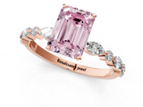 Rose gold Fancy Pink Emerald  Solitaire with Side Stones on a Pavé Band and Four-Prong Setting_24