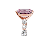 Rose gold Fancy Pink Emerald  Solitaire with Side Stones on a Pavé Band and Four-Prong Setting_28