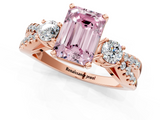 Rose gold Fancy Pink Emerald  Three-Stone Diamond Ring with Pavé Split Shank and Four-Prong Setting_81