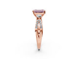 Rose gold Fancy Pink Emerald  Three-Stone Diamond Ring with Pavé Split Shank and Four-Prong Setting_82