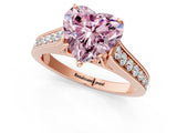 Rose gold Fancy Pink Heart  Brilliant Cut Diamond Engagement Ring with Pavé Band and Four-Prong Setting_49