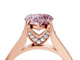 Rose gold Fancy Pink Heart  Brilliant Cut Diamond Engagement Ring with Pavé Band and Four-Prong Setting_52