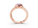 Rose gold Fancy Pink Heart  Brilliant Diamond Channel Set Wide Band Ring with Bezel Setting_23