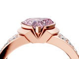 Rose gold Fancy Pink Heart  Brilliant Diamond Channel Set Wide Band Ring with Bezel Setting_24