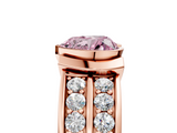 Rose gold Fancy Pink Heart  Brilliant Diamond Channel Set Wide Band Ring with Bezel Setting_25