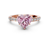 Rose gold Fancy Pink Heart  Brilliant Pavé Band Solitaire with Four-Prong Setting_41