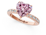 Rose gold Fancy Pink Heart  Brilliant Pavé Band Solitaire with Four-Prong Setting_42