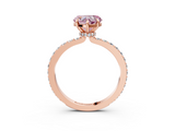 Rose gold Fancy Pink Heart  Brilliant Pavé Band Solitaire with Four-Prong Setting_44