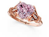 Rose gold Fancy Pink Heart  Brilliant Solitaire with Pave Band and Four-Prong Setting_21