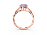 Rose gold Fancy Pink Heart  Brilliant Solitaire with Pave Band and Four-Prong Setting_23
