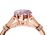Rose gold Fancy Pink Heart  Brilliant Solitaire with Pave Band and Four-Prong Setting_24