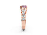 Rose gold Fancy Pink Heart  Brilliant Solitaire with Side Stones on a Pave Band and Four-Prong Setting_26