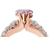 Rose gold Fancy Pink Heart  Brilliant Solitaire with Side Stones on a Pave Band and Four-Prong Setting_28