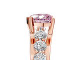Rose gold Fancy Pink Heart  Brilliant Solitaire with Side Stones on a Pave Band and Four-Prong Setting_29