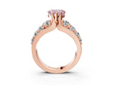 Rose gold Fancy Pink Heart  Brilliant Solitaire with Side Stones on a Pave Band and Four-Prong Setting_40