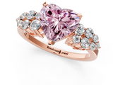 Rose gold Fancy Pink Heart  Cluster Diamond Engagement Ring with Pavé Band and Four-Prong Setting_47