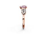 Rose gold Fancy Pink Heart  Cluster Diamond Engagement Ring with Pavé Band and Four-Prong Setting_48