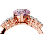 Rose gold Fancy Pink Heart  Cluster Diamond Engagement Ring with Pavé Band and Four-Prong Setting_50