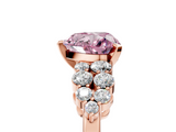 Rose gold Fancy Pink Heart  Cluster Diamond Engagement Ring with Pavé Band and Four-Prong Setting_51