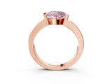 Rose gold Fancy Pink Heart Cut Brilliant Channel-Set Diamond Ring with Bezel Prong Setting_3