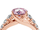 Rose gold Fancy Pink Heart Cut Brilliant Diamond Pavé Band with Six-Prong Setting_4