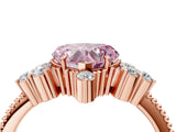 Rose gold Fancy Pink Heart Cut Brilliant Diamond with Cluster Setting on a Beaded Band and Four-Prong Setting_16