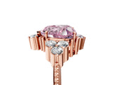 Rose gold Fancy Pink Heart Cut Brilliant Diamond with Cluster Setting on a Beaded Band and Four-Prong Setting_17