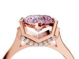 Rose gold Fancy Pink Heart Cut Brilliant Solitaire Diamond Ring with Channel Set Band and Bar Prong Setting_4