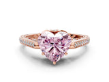 Rose gold Fancy Pink Heart  Cut Cathedral Pave Diamond Engagement Ring with Six-Prong Setting_32