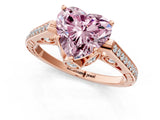 Rose gold Fancy Pink Heart  Cut Cathedral Pave Diamond Engagement Ring with Six-Prong Setting_33